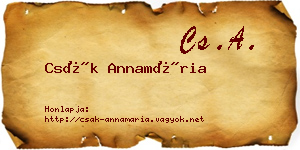 Csák Annamária névjegykártya