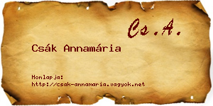 Csák Annamária névjegykártya